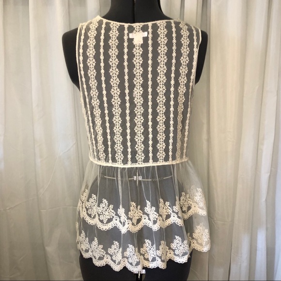 Xhilaration Lace Top Sheer Boho Style - Picture 2 of 6